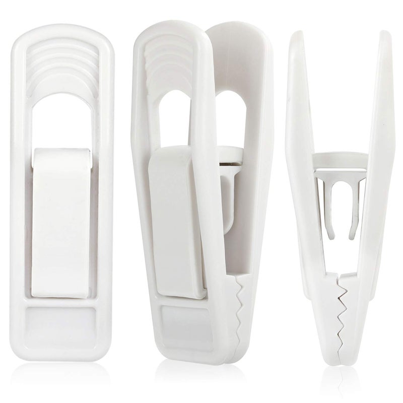 Tinfol 40pc Hanger Clips - White Strong Pinch Grip Clips for Use with Slim-line Clothes Velvet Hangers  Multi-Purpose Finger Clips for Home - Image 1